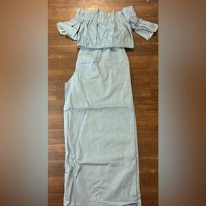 Elegant Off-Shoulder Blue Dress